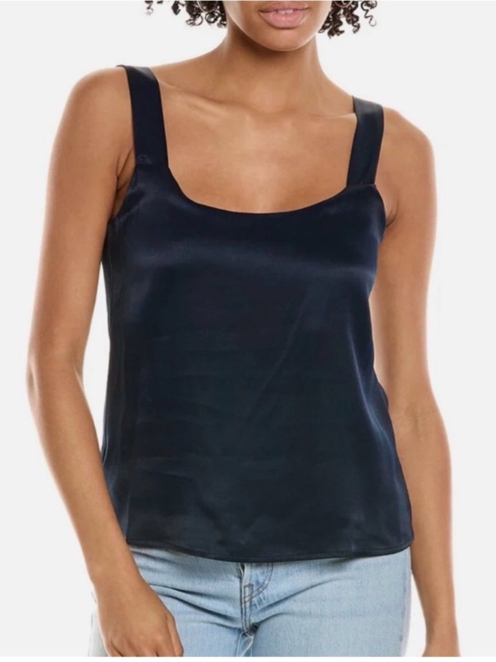 Donni Womens Black Cotton Tank Round Neck Sleeveless Size XS/S
